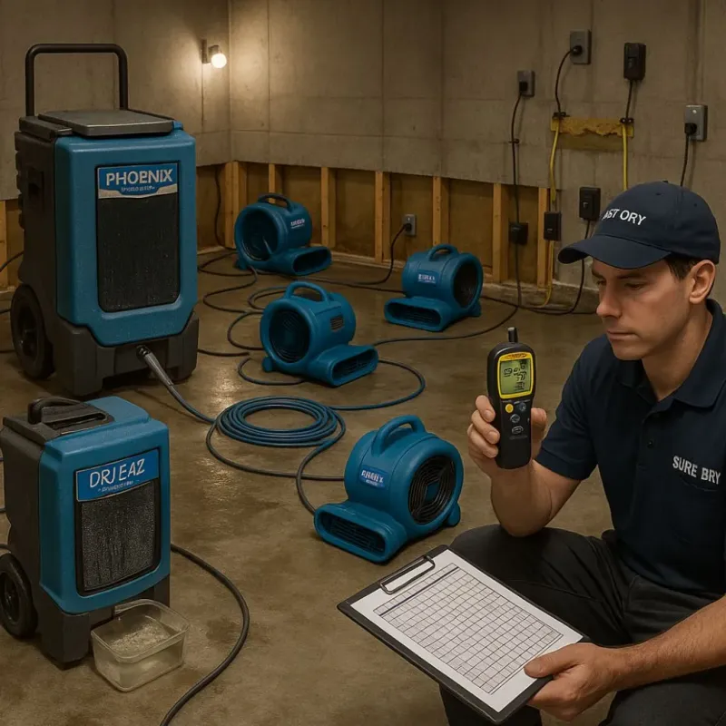 Structural Drying and Dehumidification process in Yellow Springs, OH